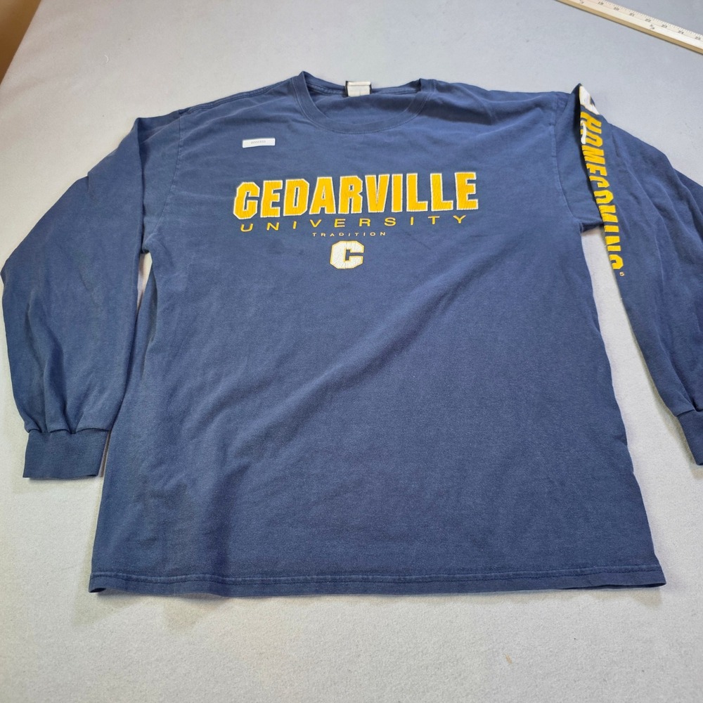 Vintage 2005 Cedarville University Homecoming Hanes Beefy-T Long Sleeve Navy L